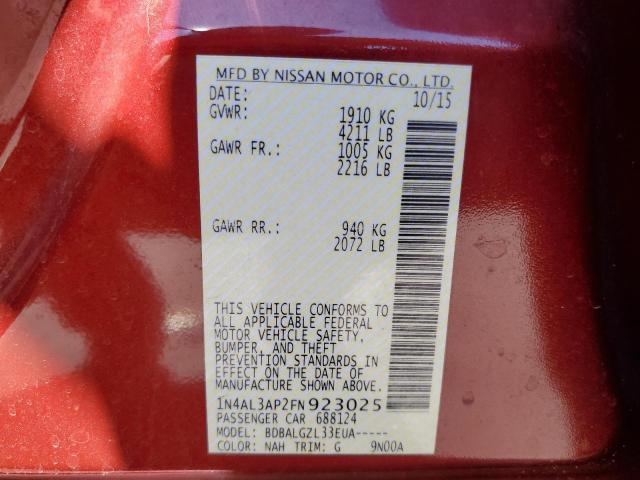 Photo 10 from auction – 2015 NISSAN ALTIMA 2.5 with VIN 1N4AL3AP2FN923025