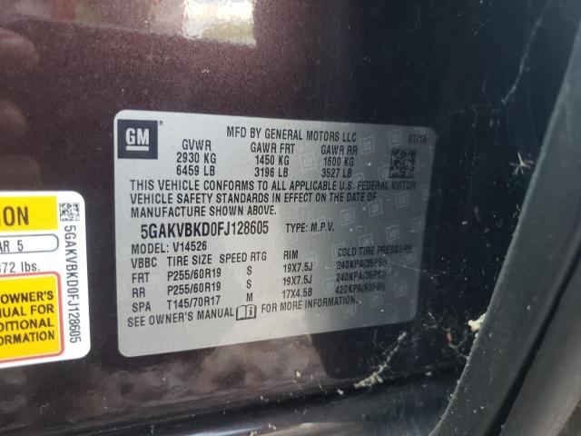 Photo 10 from auction – 2015 BUICK ENCLAVE with VIN 5GAKVBKD0FJ128605