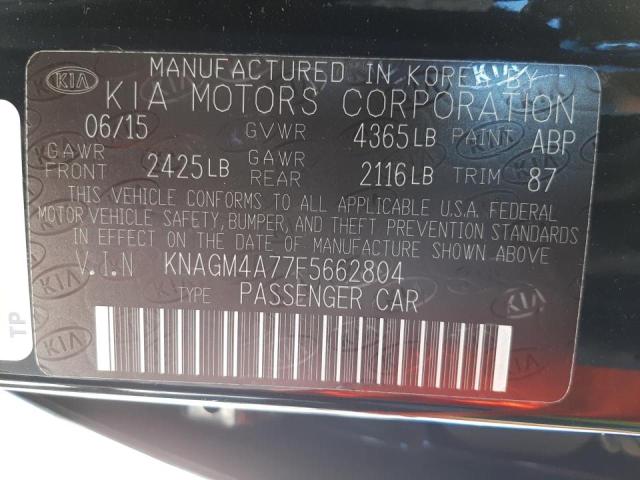Photo 10 from auction – 2015 KIA OPTIMA LX with VIN KNAGM4A77F5662804