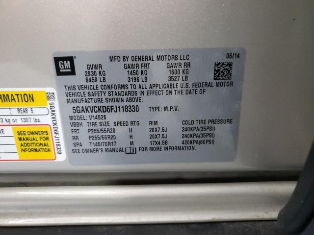 Photo 10 from auction – 2015 BUICK ENCLAVE with VIN 5GAKVCKD6FJ118330