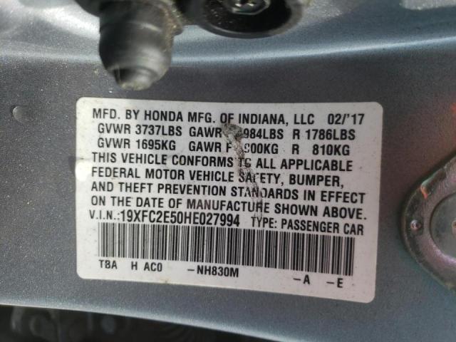 Photo 10 from auction – 2017 HONDA CIVIC LX with VIN 19XFC2E50HE027994