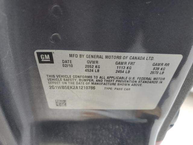 Photo 10 from auction – 2010 CHEVROLET IMPALA LT with VIN 2G1WB5EK2A1210786