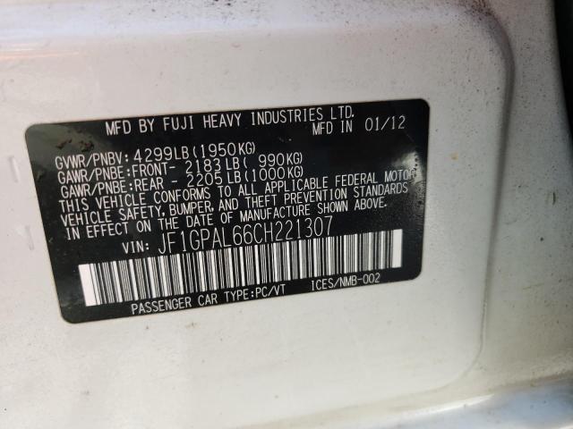 Фото 10 с аукциона – 2012 SUBARU IMPREZA SP с VIN JF1GPAL66CH221307