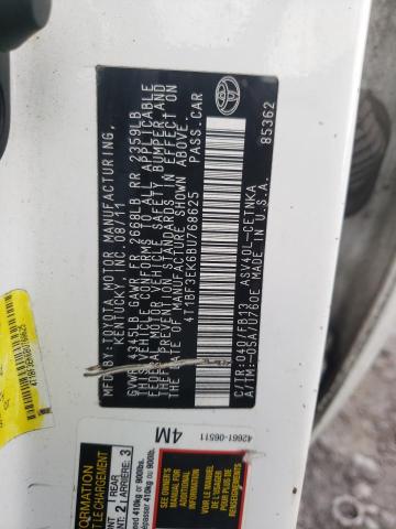 Photo 10 from auction – 2011 TOYOTA CAMRY BASE with VIN 4T1BF3EK6BU768625
