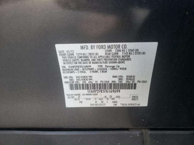 Photo 10 from auction – 2015 FORD TAURUS LIM with VIN 1FAHP2F85FG169699