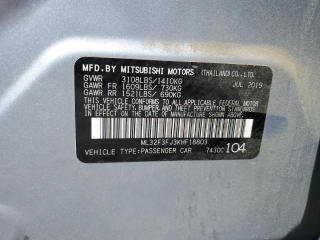 Photo 10 from auction – 2019 MITSUBISHI MIRAGE G4 with VIN ML32F3FJ3KHF18803