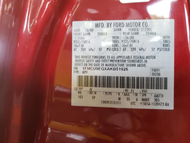 Photo 10 from auction – 2010 FORD ESCAPE LIM with VIN 1FMCU9EGXAKB51926