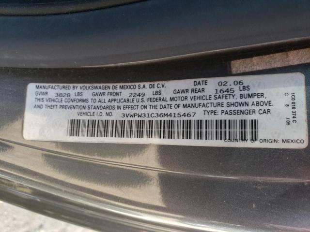 Photo 10 from auction – 2006 VOLKSWAGEN NEW BEETLE with VIN 3VWPW31C36M415467