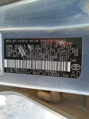 Photo 10 from auction – 2005 TOYOTA COROLLA MA with VIN 2T1LR32E35C356288