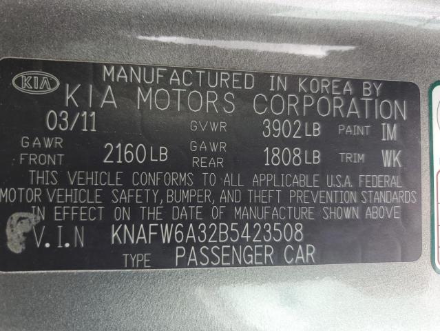 Photo 10 from auction – 2011 KIA FORTE SX with VIN KNAFW6A32B5423508