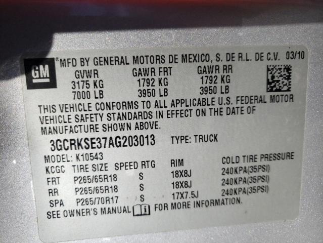 Photo 10 from auction – 2010 CHEVROLET SILVERADO with VIN 3GCRKSE37AG203013
