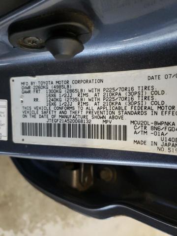 Photo 10 from auction – 2002 TOYOTA HIGHLANDER with VIN JTEGF21A520068132