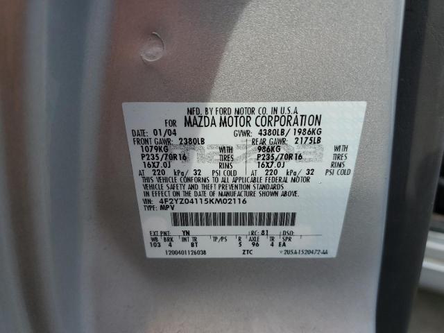 Photo 10 from auction – 2005 MAZDA TRIBUTE S with VIN 4F2YZ04115KM02116
