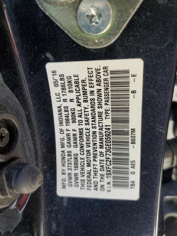 Photo 10 from auction – 2016 HONDA CIVIC EX with VIN 19XFC2F73GE059241