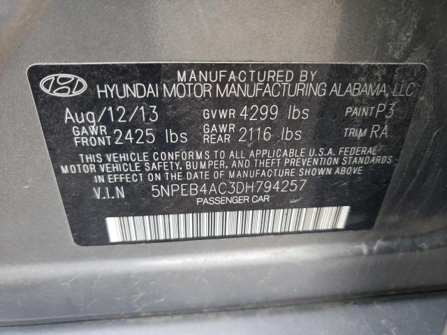 Photo 10 from auction – 2013 HYUNDAI SONATA GLS with VIN 5NPEB4AC3DH794257
