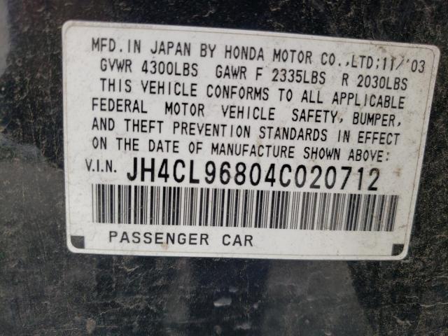 Photo 10 from auction – 2004 ACURA TSX with VIN JH4CL96804C020712