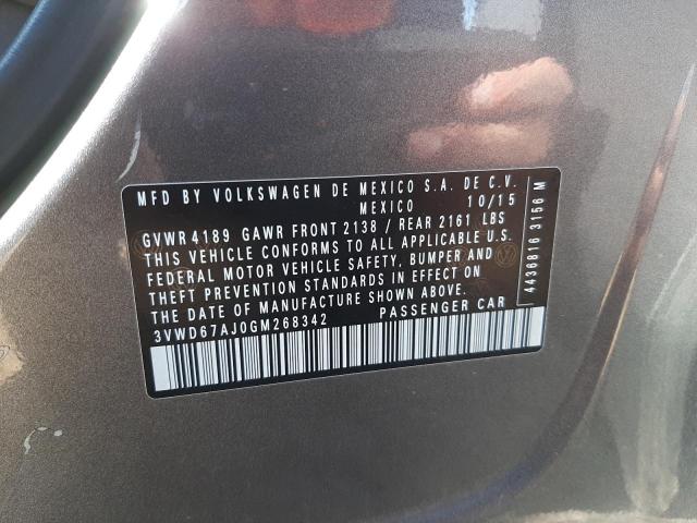 Photo 10 from auction – 2016 VOLKSWAGEN JETTA SE with VIN 3VWD67AJ0GM268342