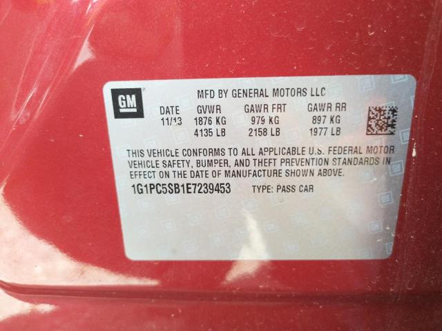 Photo 10 from auction – 2014 CHEVROLET CRUZE LT with VIN 1G1PC5SB1E7239453