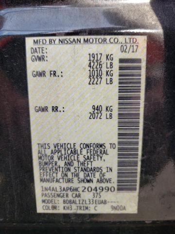 Photo 10 from auction – 2017 NISSAN ALTIMA 2.5 with VIN 1N4AL3AP6HC204990