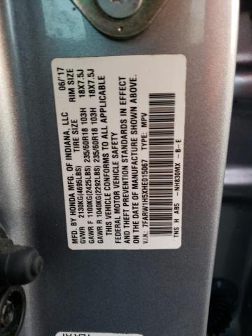 Photo 10 from auction – 2017 HONDA CR-V EX with VIN 7FARW1H5XHE015067