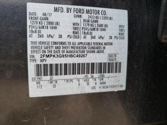 Photo 10 from auction – 2017 FORD EDGE SE with VIN 2FMPK3G95HBC49267