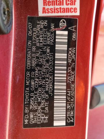 Photo 10 from auction – 2007 TOYOTA COROLLA with VIN JTDBR32E170137371