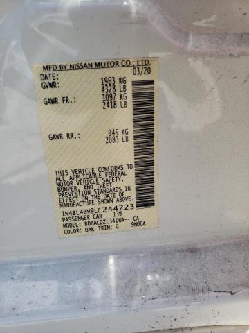 Photo 10 from auction – 2020 NISSAN ALTIMA S with VIN 1N4BL4BV9LC244223