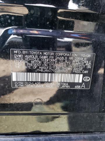Photo 10 from auction – 2009 LEXUS ES 350 with VIN JTHBJ46G792289993