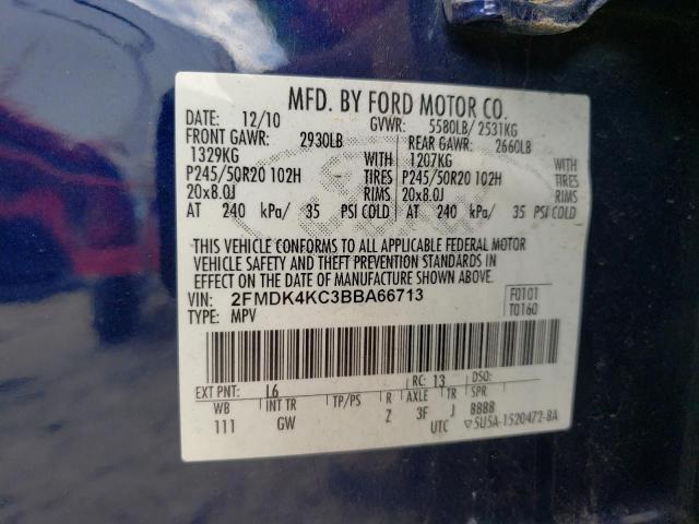 Photo 10 from auction – 2011 FORD EDGE LIMIT with VIN 2FMDK4KC3BBA66713