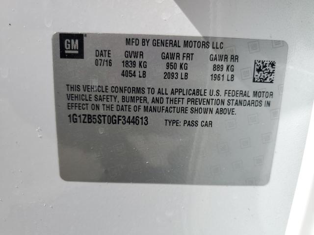 Photo 10 from auction – 2016 CHEVROLET MALIBU LS with VIN 1G1ZB5ST0GF344613