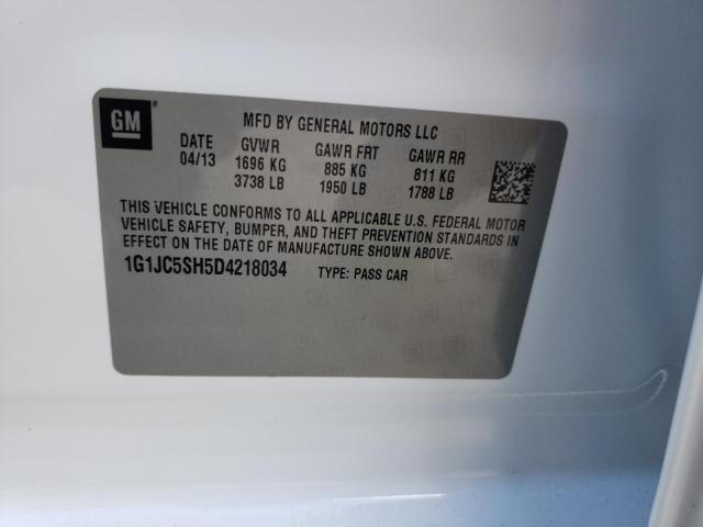Photo 10 from auction – 2013 CHEVROLET SONIC LT with VIN 1G1JC5SH5D4218034