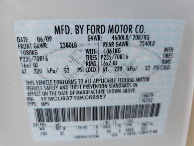 Photo 10 from auction – 2009 FORD ESCAPE XLT with VIN 1FMCU93719KC66557