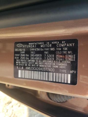 Photo 10 from auction – 2017 HYUNDAI TUCSON LIM with VIN KM8J3CA26HU377400