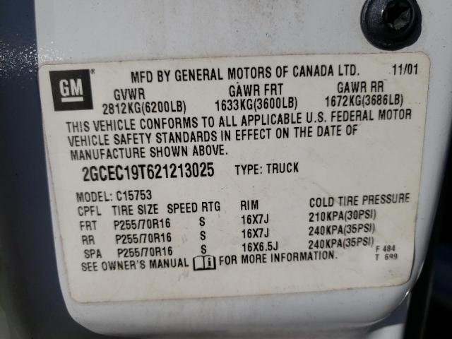 Photo 10 from auction – 2002 CHEVROLET SILVERADO with VIN 2GCEC19T621213025