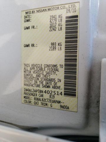 Photo 10 from auction – 2011 NISSAN ALTIMA BAS with VIN 1N4AL2AP3BN402514