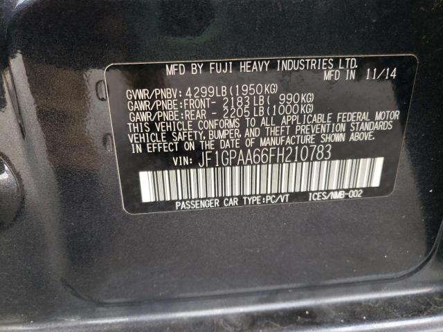 Photo 10 from auction – 2015 SUBARU IMPREZA with VIN JF1GPAA66FH210783