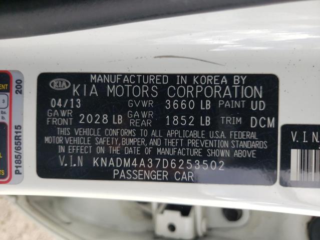 Photo 10 from auction – 2013 KIA RIO LX with VIN KNADM4A37D6253502