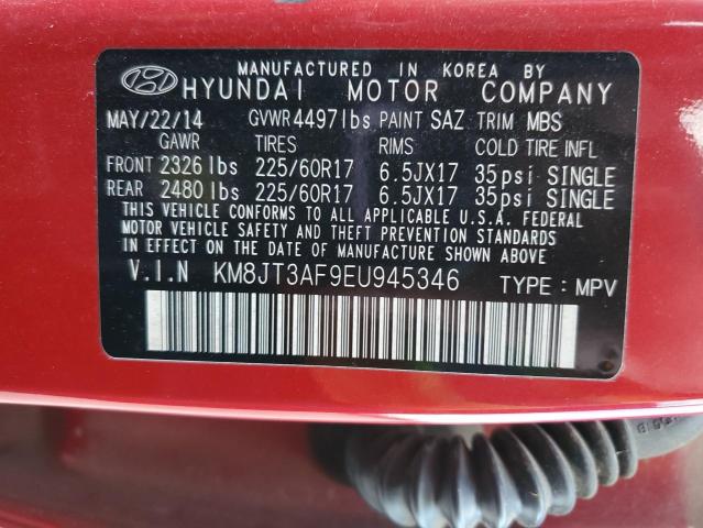 Photo 10 from auction – 2014 HYUNDAI TUCSON GLS with VIN KM8JT3AF9EU945346