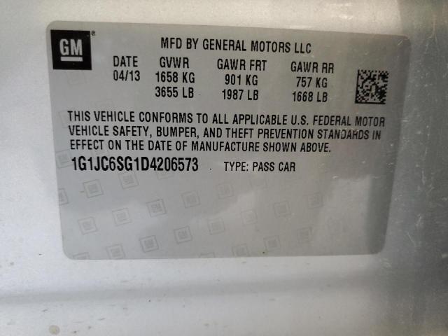 Photo 10 from auction – 2013 CHEVROLET SONIC LT with VIN 1G1JC6SG1D4206573