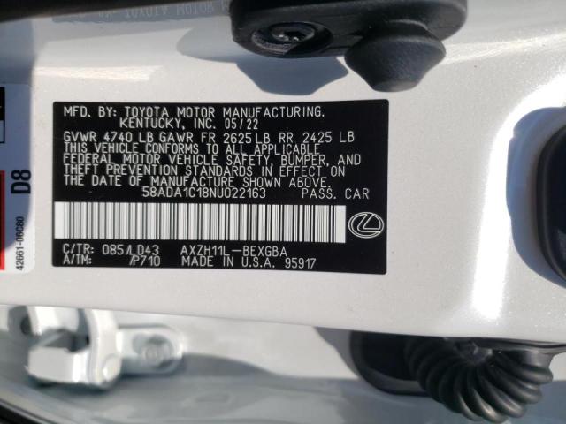 Photo 10 from auction – 2022 LEXUS ES 300H BA with VIN 58ADA1C18NU022163