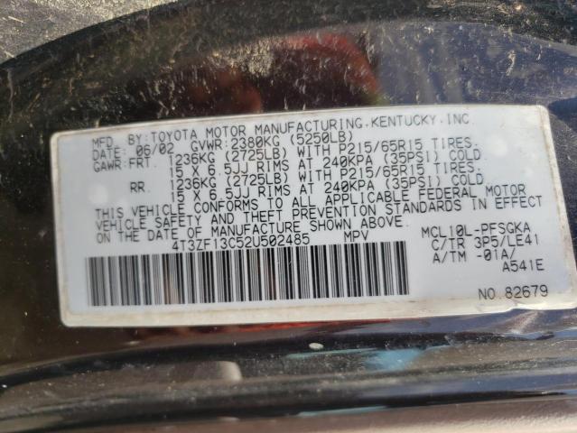 Photo 10 from auction – 2002 TOYOTA SIENNA LE with VIN 4T3ZF13C52U502485