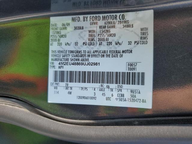 Photo 10 from auction – 2009 MERCURY MOUNTAINEE with VIN 4M2EU48869UJ02981