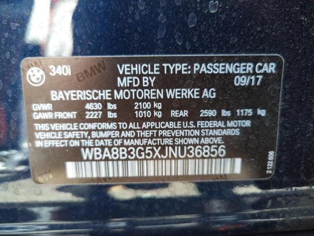 Photo 10 from auction – 2018 BMW 340 I with VIN WBA8B3G5XJNU36856
