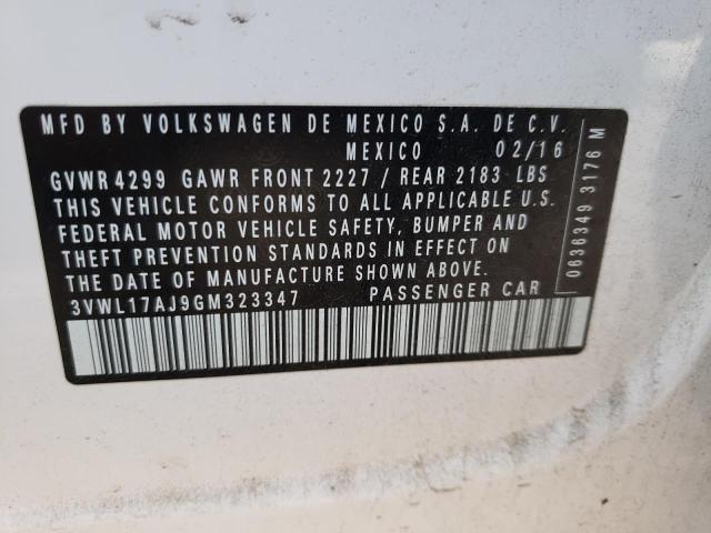 Photo 10 from auction – 2016 VOLKSWAGEN JETTA SEL with VIN 3VWL17AJ9GM323347
