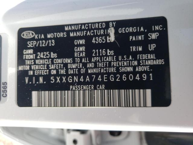 Photo 10 from auction – 2014 KIA OPTIMA EX with VIN 5XXGN4A74EG260491
