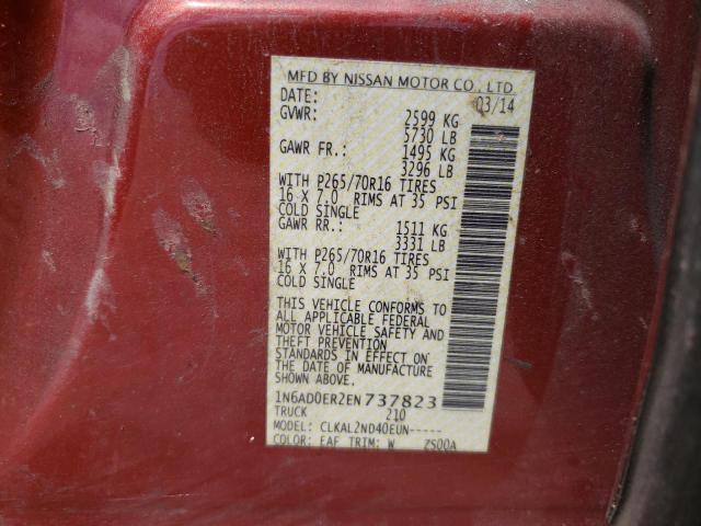 Photo 10 from auction – 2014 NISSAN FRONTIER S with VIN 1N6AD0ER2EN737823