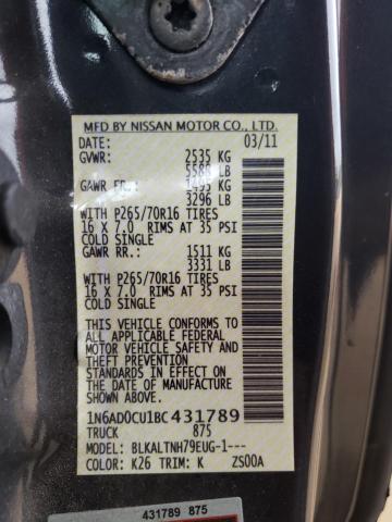 Photo 10 from auction – 2011 NISSAN FRONTIER S with VIN 1N6AD0CU1BC431789