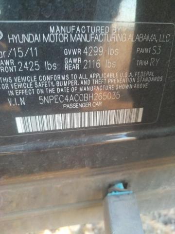 Photo 10 from auction – 2011 HYUNDAI SONATA SE with VIN 5NPEC4AC0BH265035