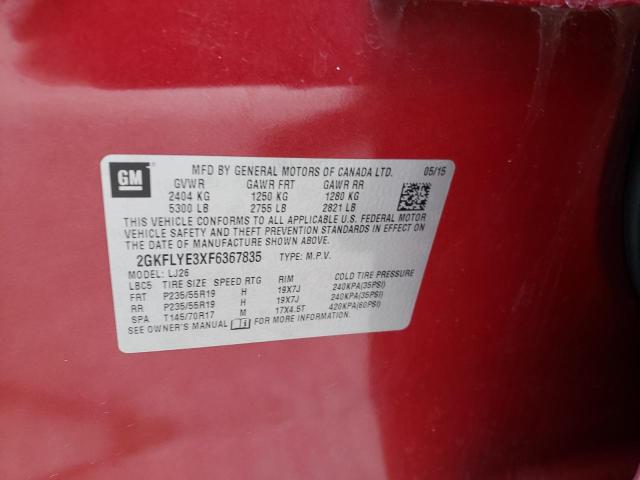 Photo 10 from auction – 2015 GMC TERRAIN SL with VIN 2GKFLYE3XF6367835