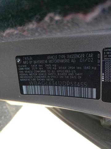 Photo 10 from auction – 2002 BMW 745 I with VIN WBAGL63412DP53455